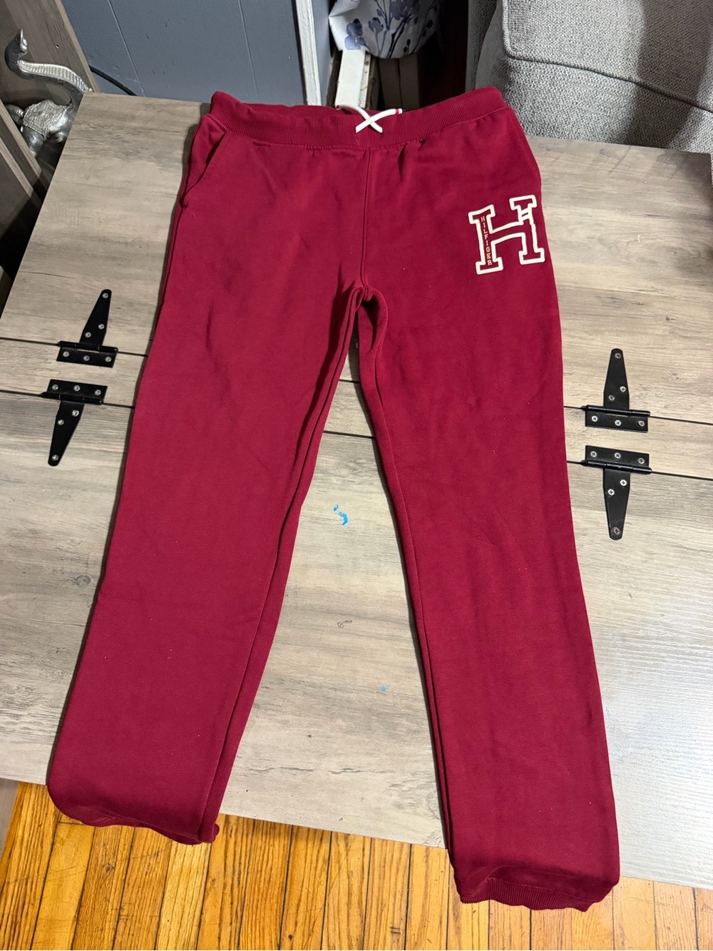 Tommy Hilfiger Kids' Maroon Sweatpants with 'H' Patch